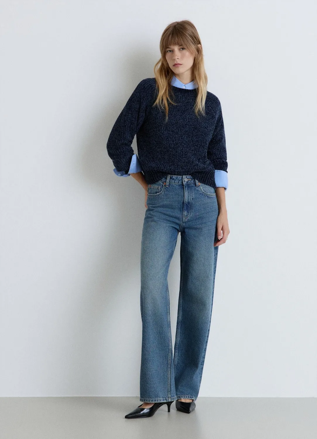 Calliope Jean wide leg femme 42 taille haute 5 poches