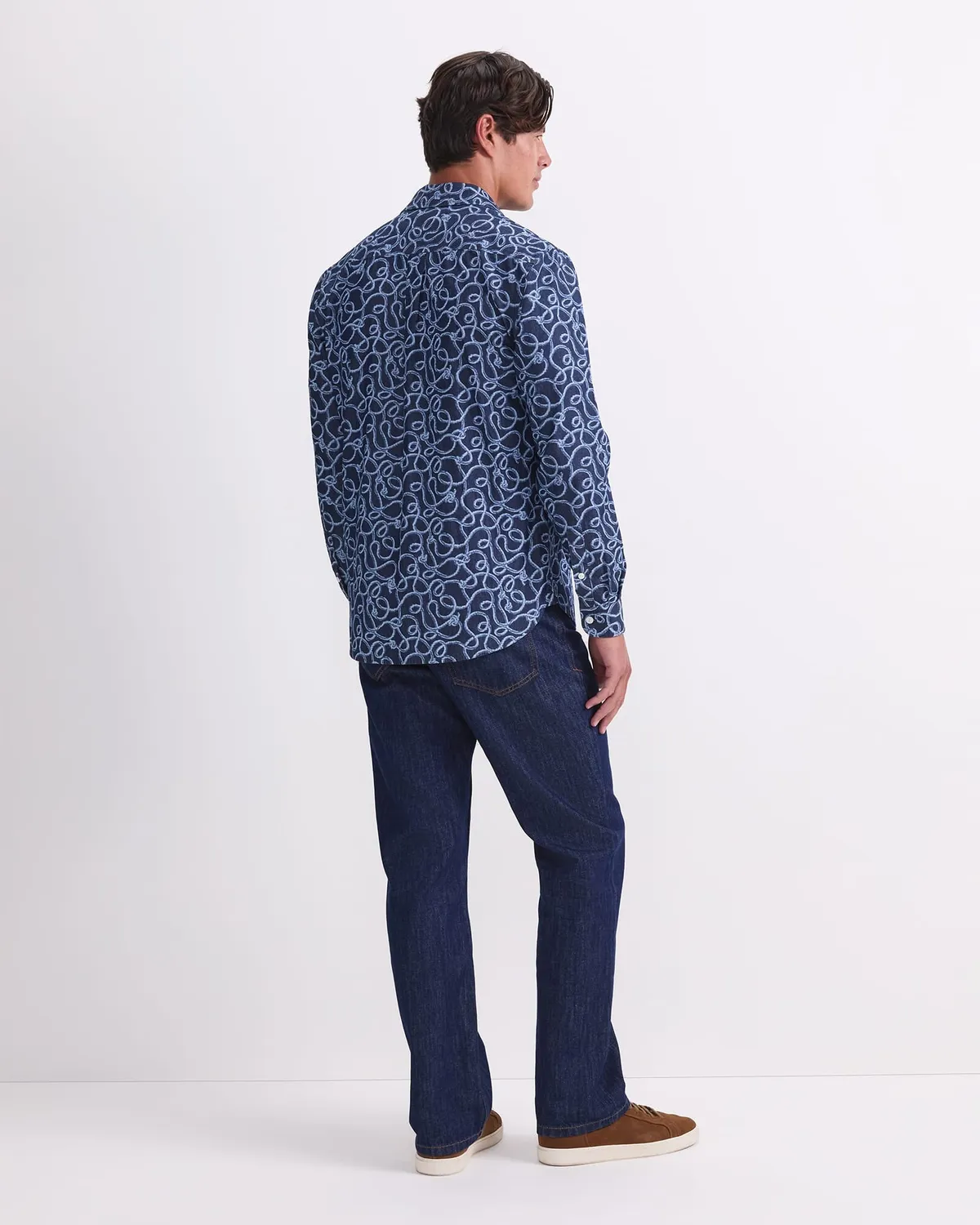 Sportscraft Rope Long Sleeve Print Shirt chemise denim homme
