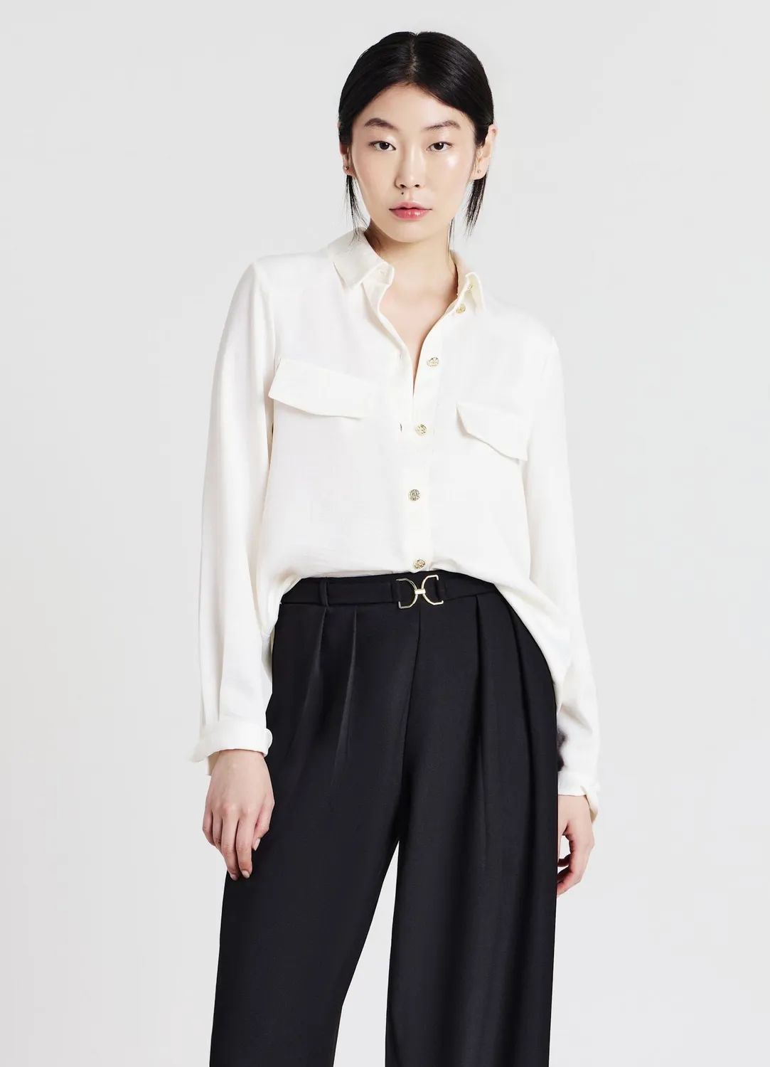 Calliope Chemise boutons dorés femme unie