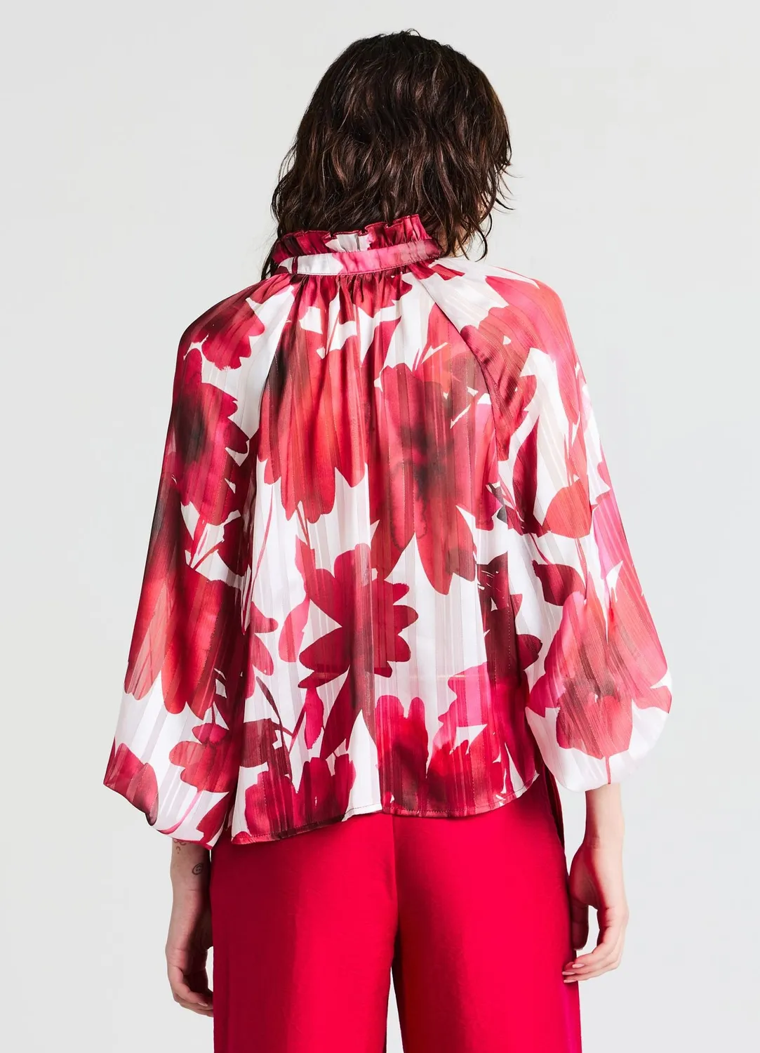 Calliope blouse fleurs georgette manches longues coupe regular