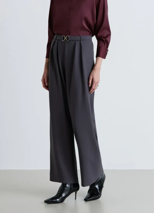 Calliope pantalon palazzo femme taille haute ceinture