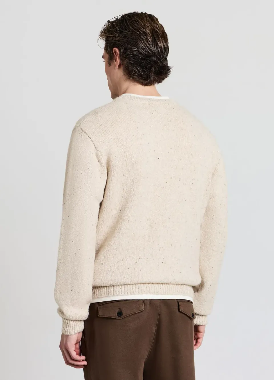 Calliope Pull col rond homme manches longues uni