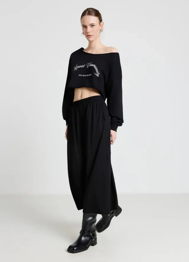 Calliope Pantalon Crop Sport pantalon uni taille haute