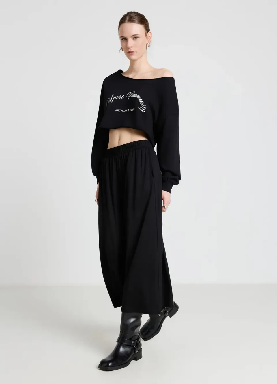 Calliope Pantalon Crop Sport pantalon uni taille haute