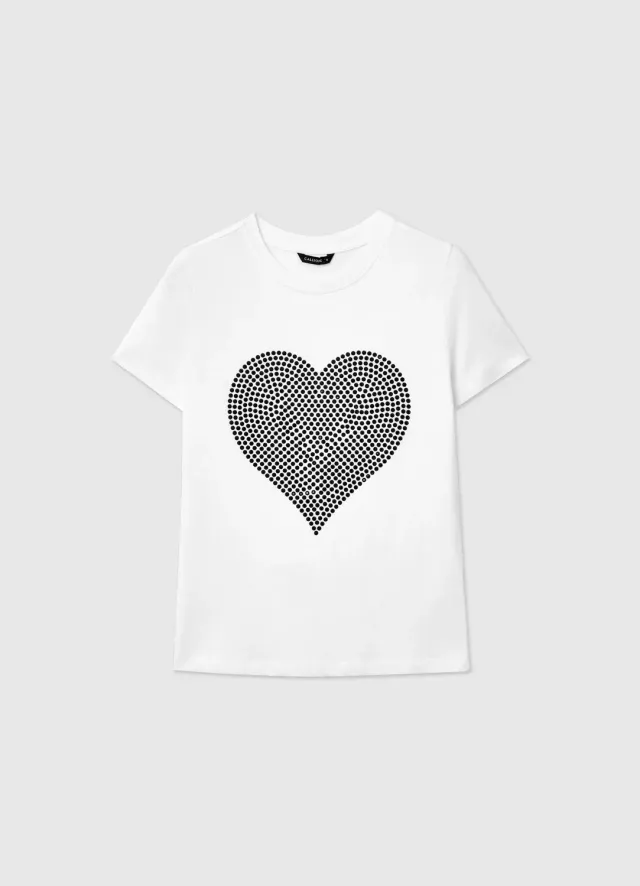 Calliope t-shirt cœur strass coton femme