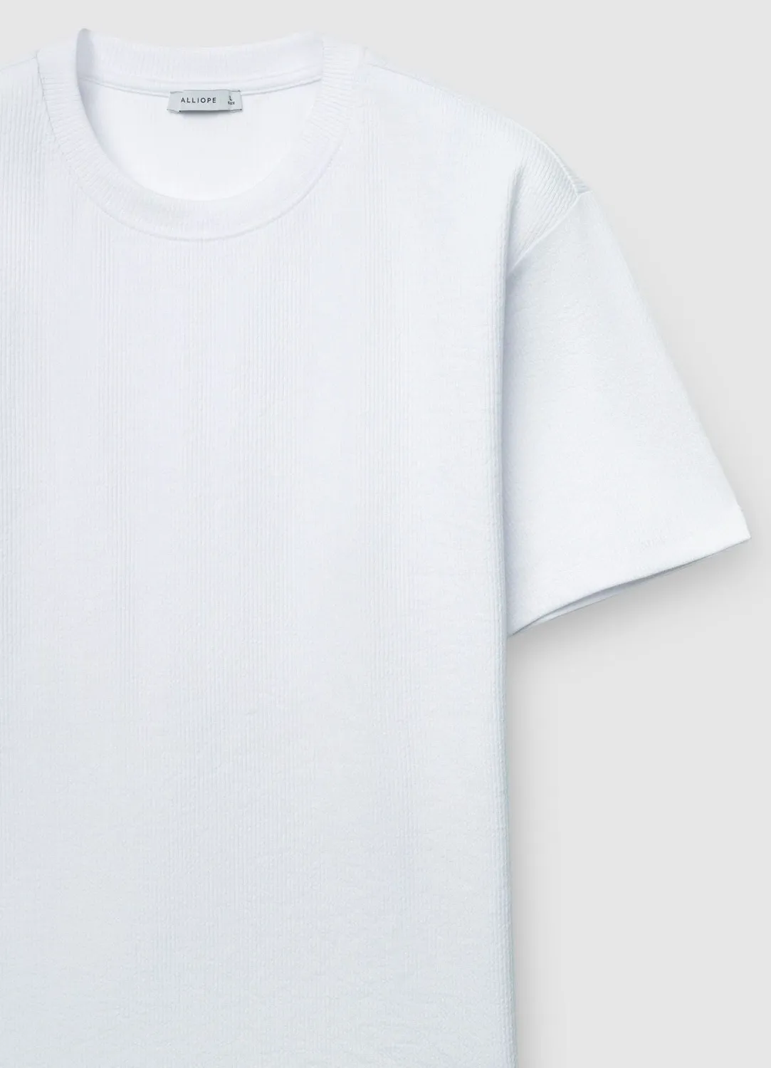 Calliope t-shirt uni à côtes homme col rond