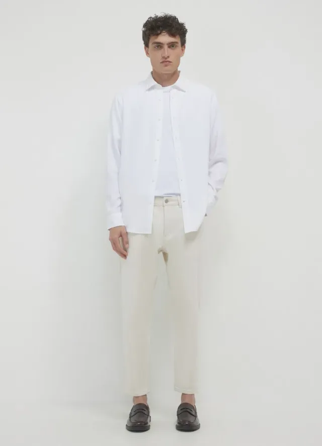 Calliope pantalon cropped homme coton uni