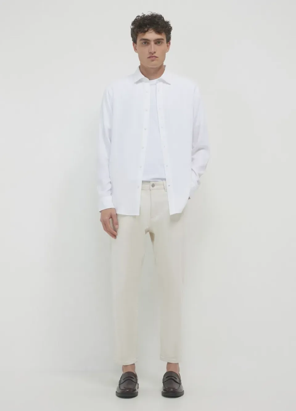 Calliope pantalon cropped homme coton uni
