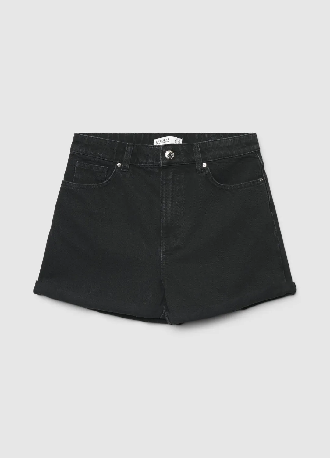 Calliope short denim femme mom fit revers