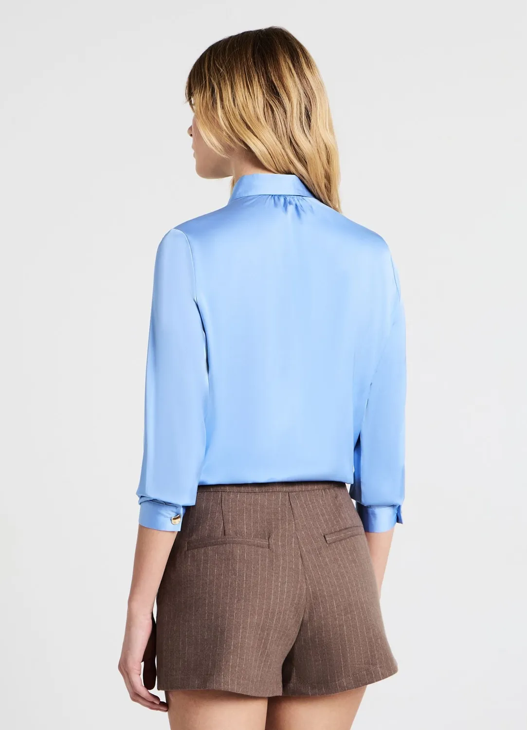 Calliope chemise satinée à lavallière femme