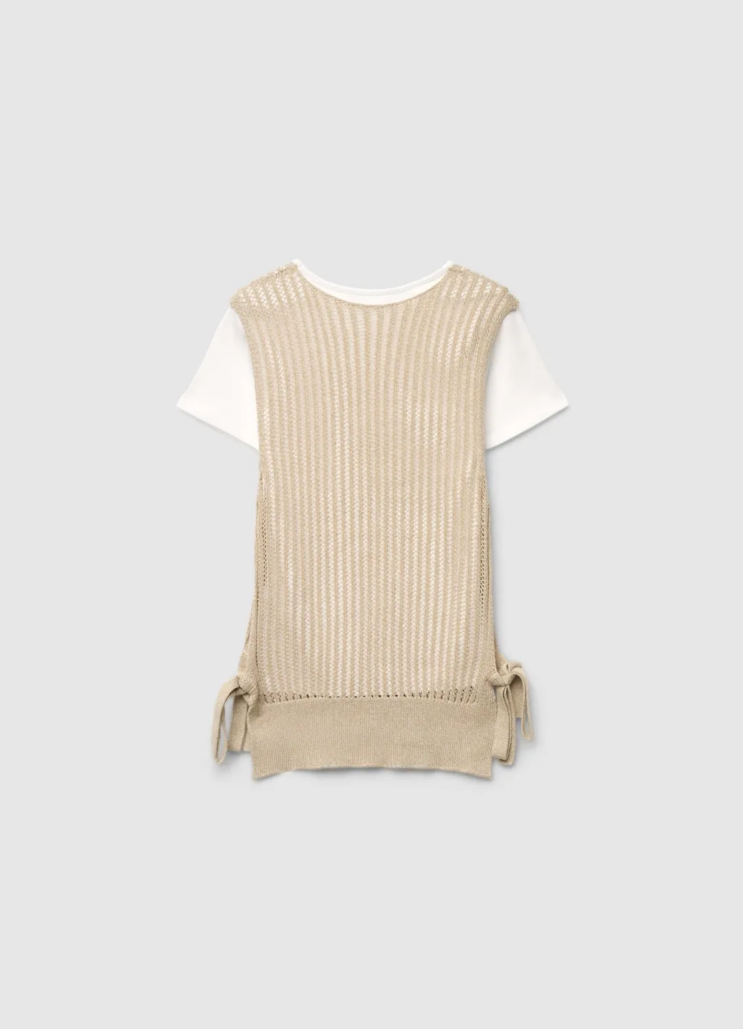 Calliope t-shirt femme bi-matière résille lacets
