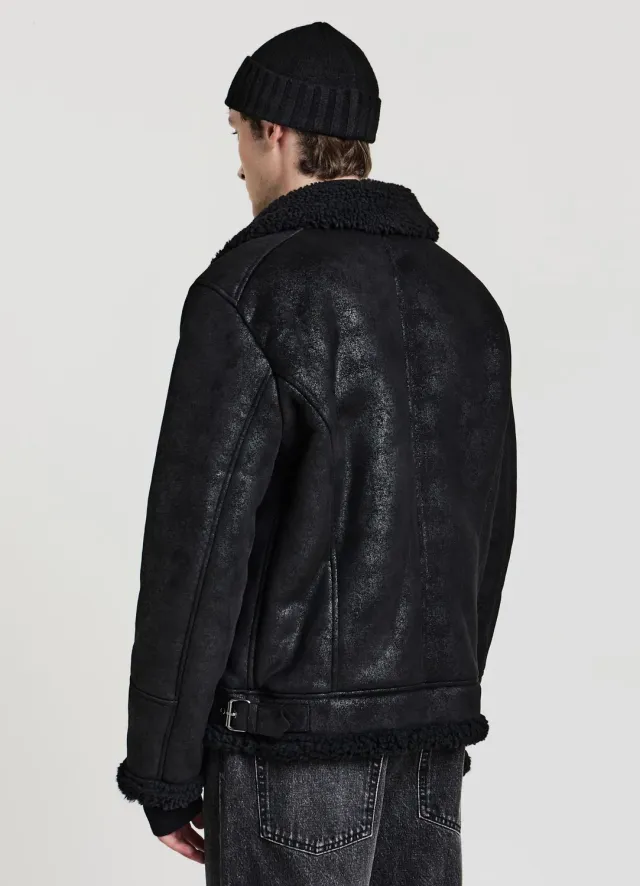 Calliope blouson perfecto homme effet mouton zip