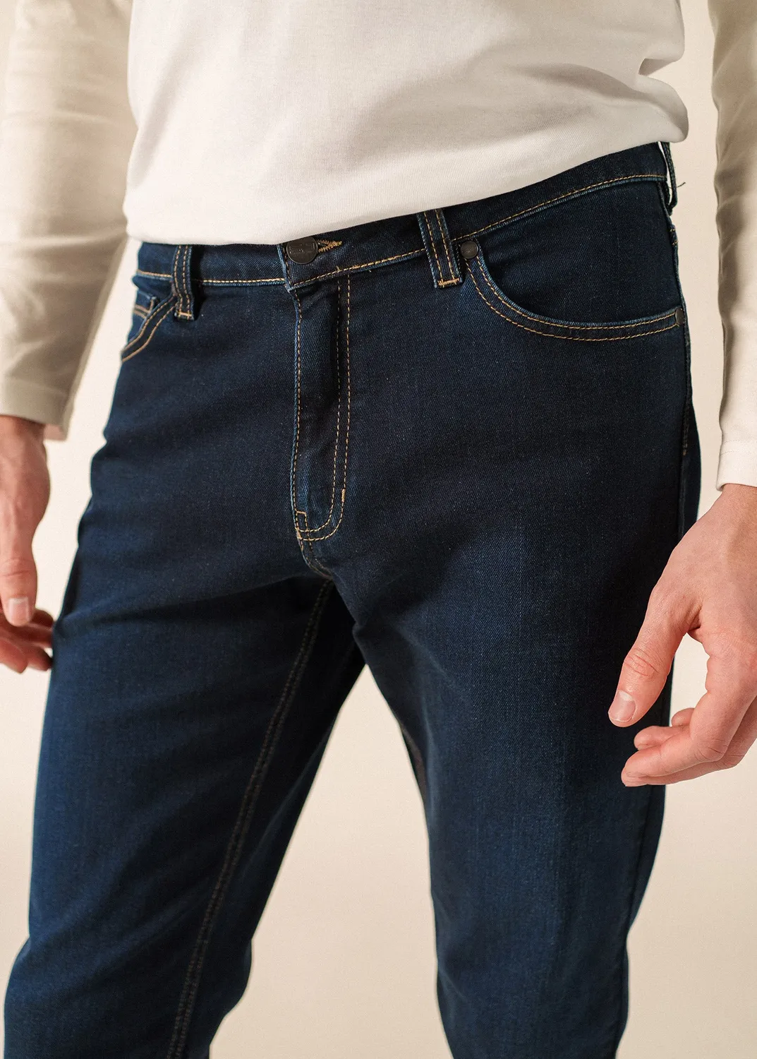 Saint James David jean droit brut coton stretch