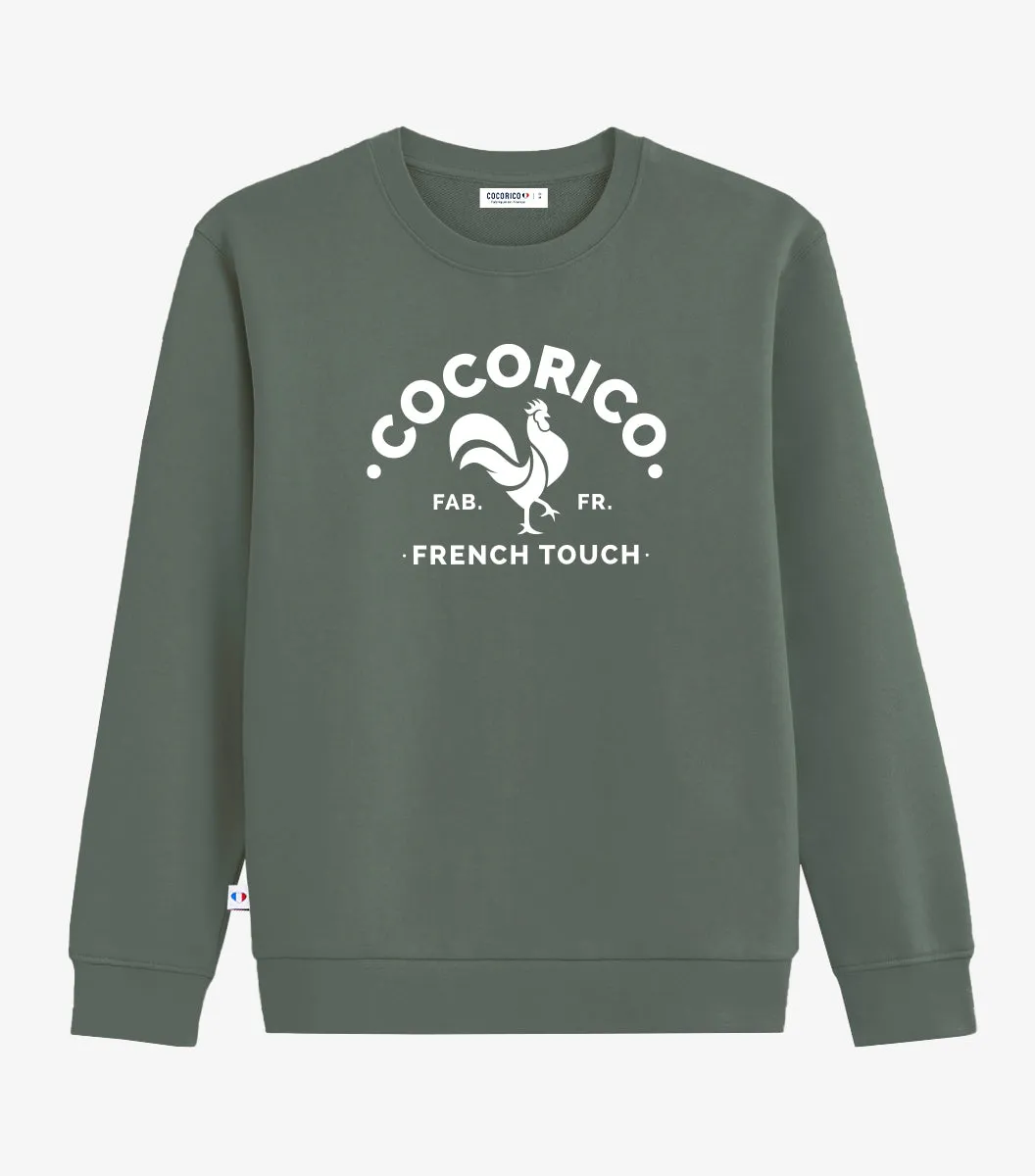 Cocorico Coq Français Sweat Femme Sauge coton