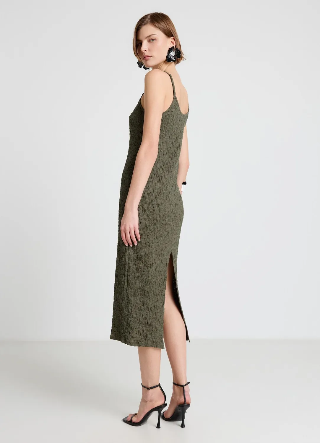 Calliope Atelier robe longue tubino froissée