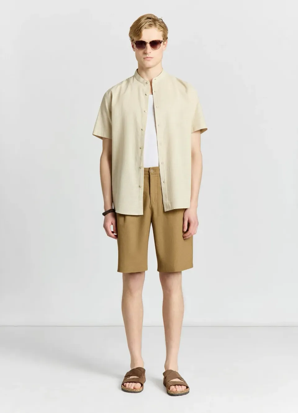 Calliope chemise homme rayée col coréen taille L