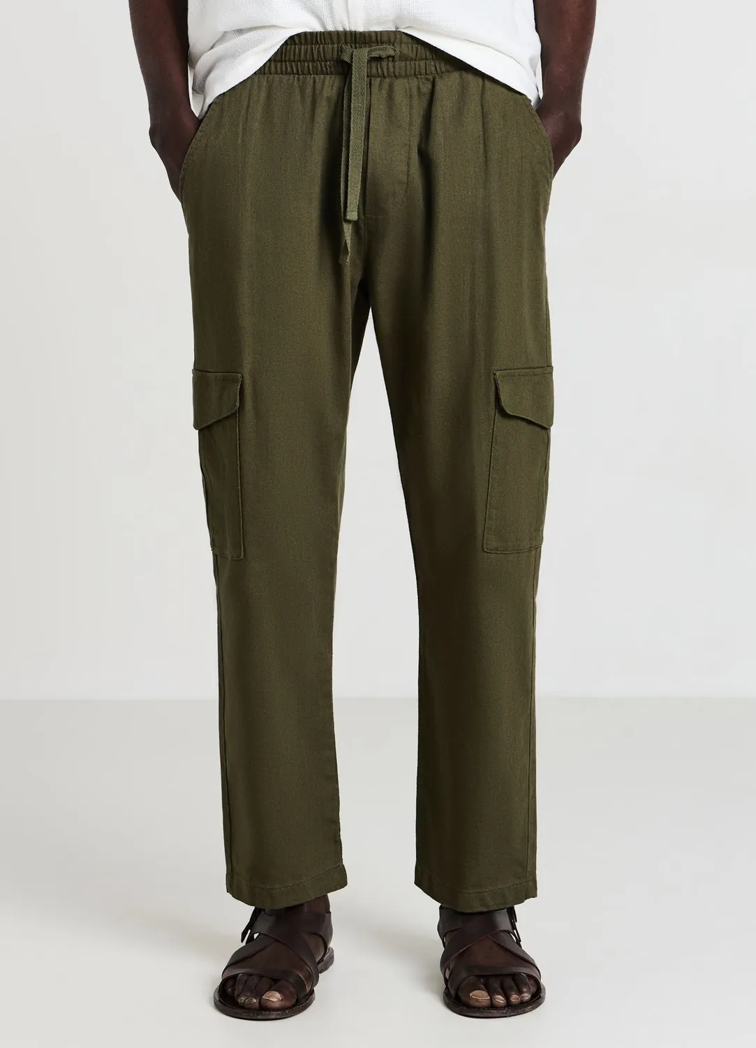 Calliope pantalon cargo homme coton uni regular