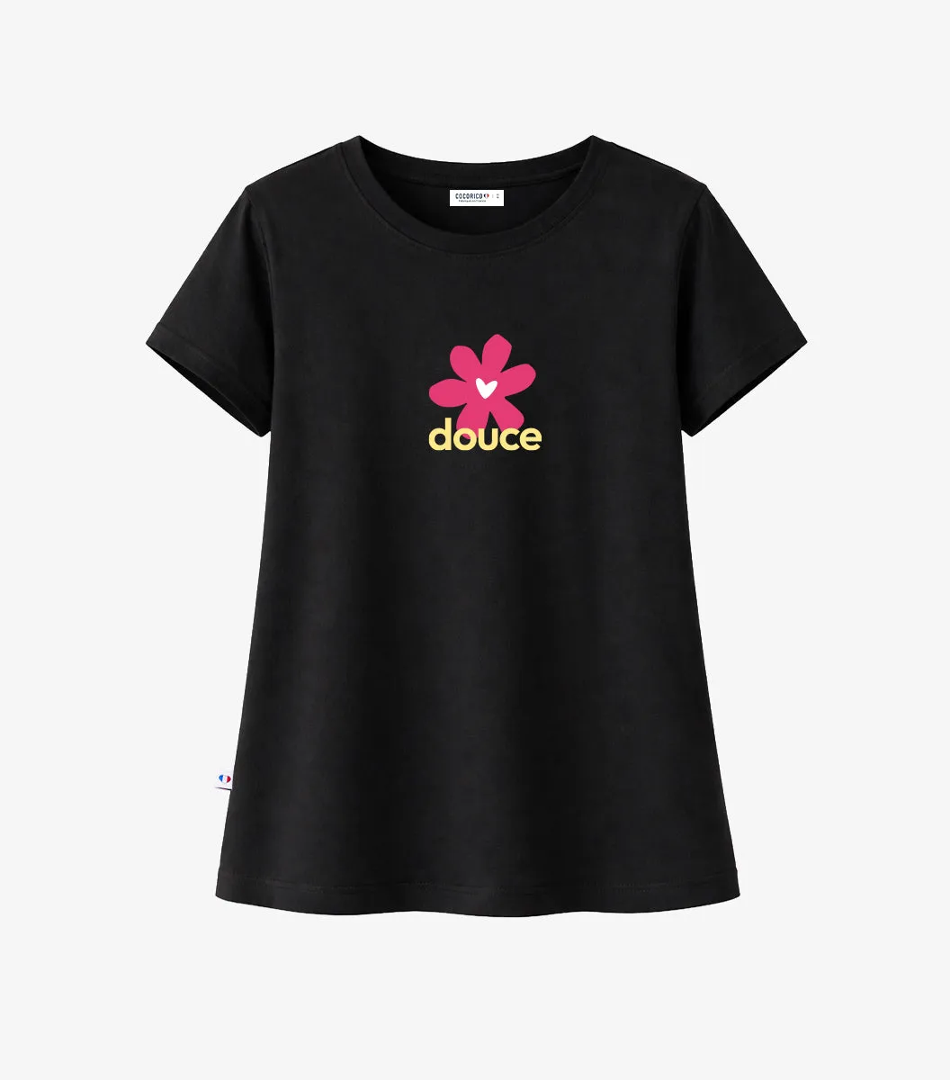 Cocorico Douce Noir t-shirt pyjama femme coton