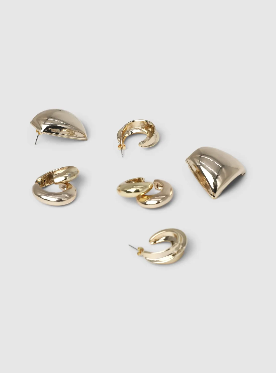 Calliope lot 3 boucles d'oreilles dorées bold