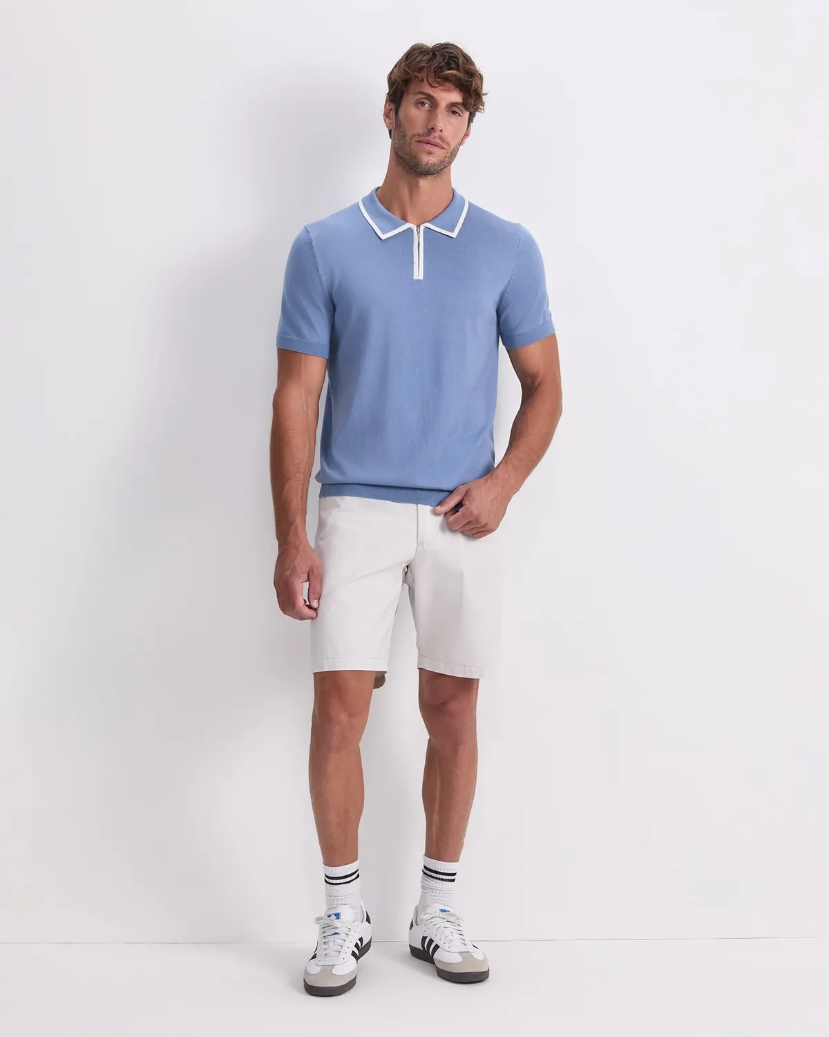 SportsCraft Brookes Quarter Zip polo maille homme coton