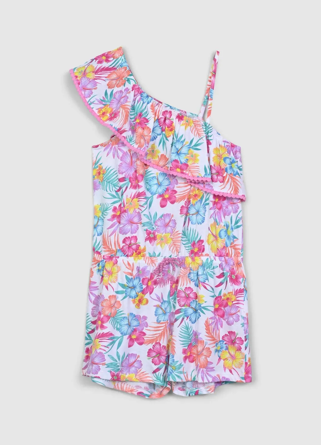 Calliope combishort une épaule fille tropical