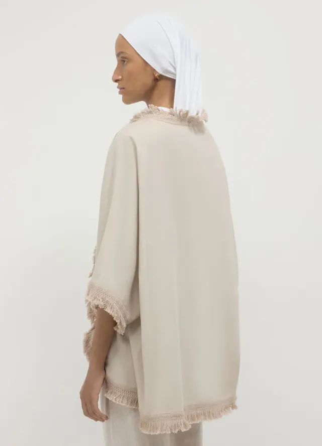 Calliope kimono franges taille unique lin