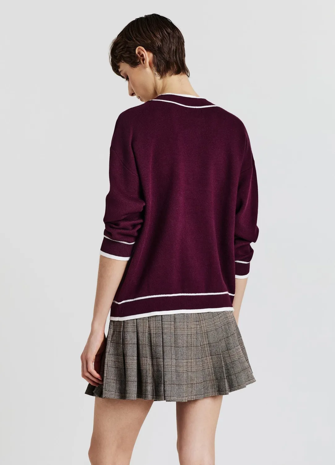 Calliope cardigan femme gilet col V à poches contrasté