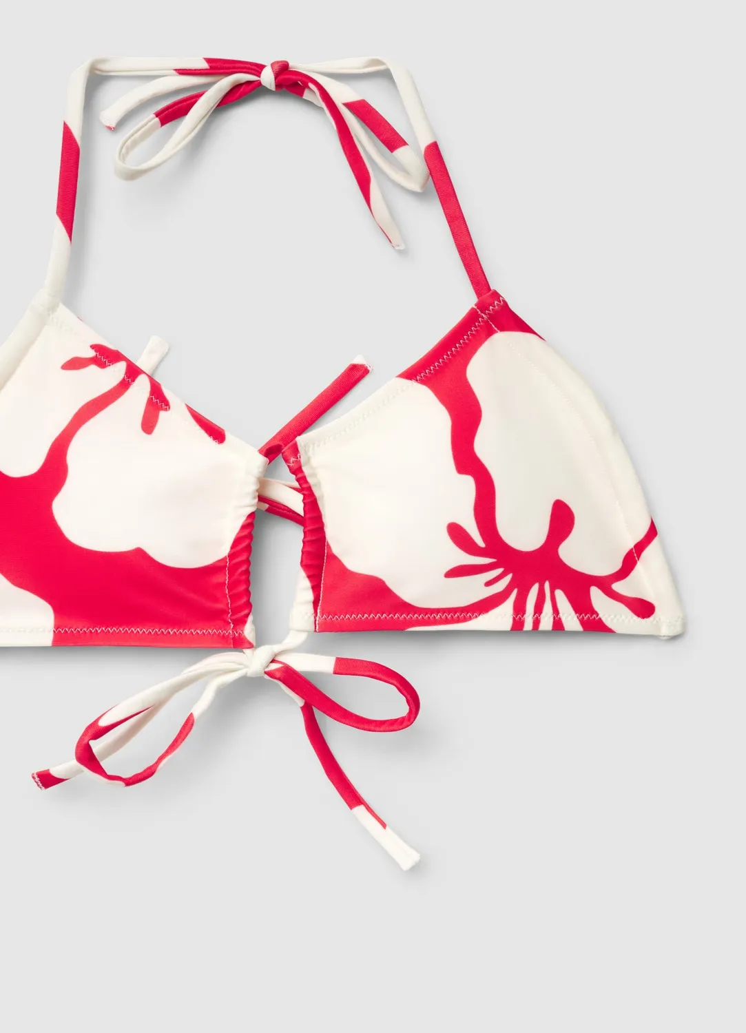Calliope haut bikini triangle fleuri froncé femme