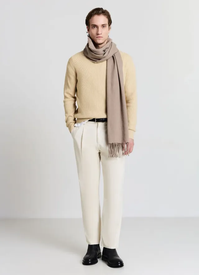 Calliope pull côtelé col polo homme manches longues