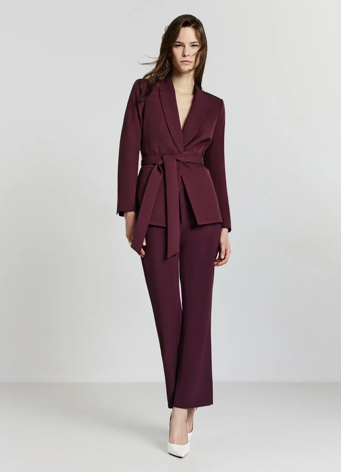 Calliope Veste ceinture femme col châle élégante