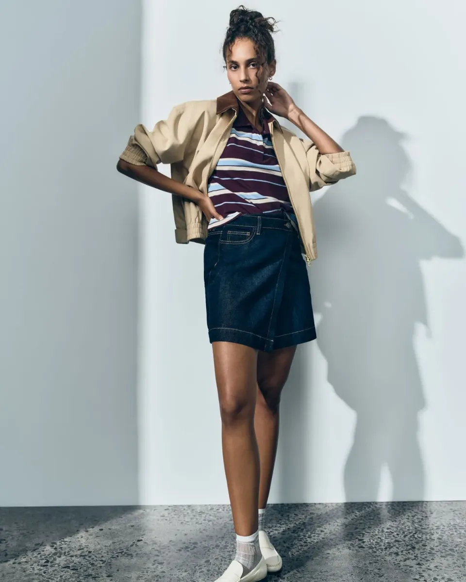 Sportscraft Simmi jupe jean portefeuille indigo brut