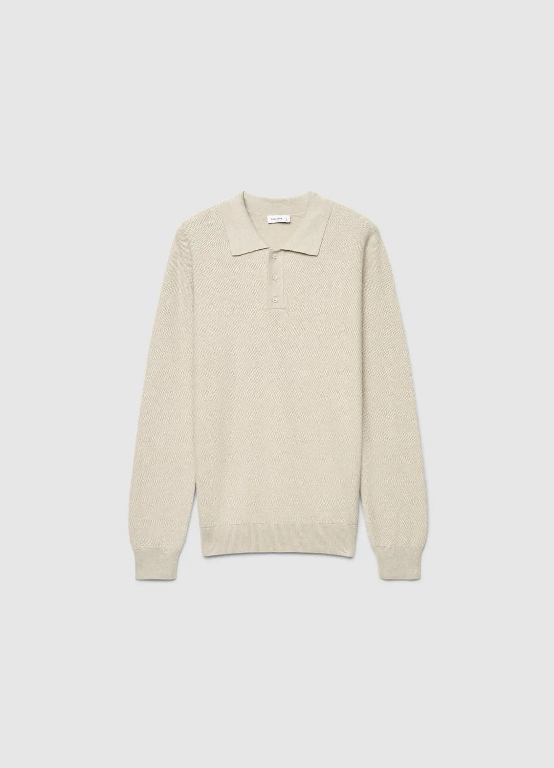 Calliope polo homme manches longues texturé