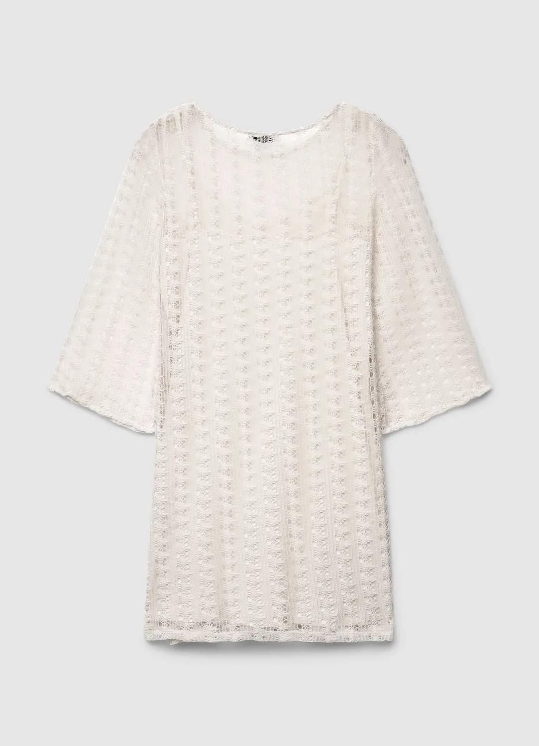 Calliope robe crochet femme mini manches 3/4