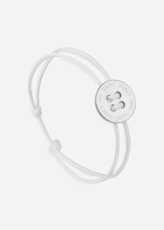 Saint James Bracelet Bouton bracelet argent blanc coton