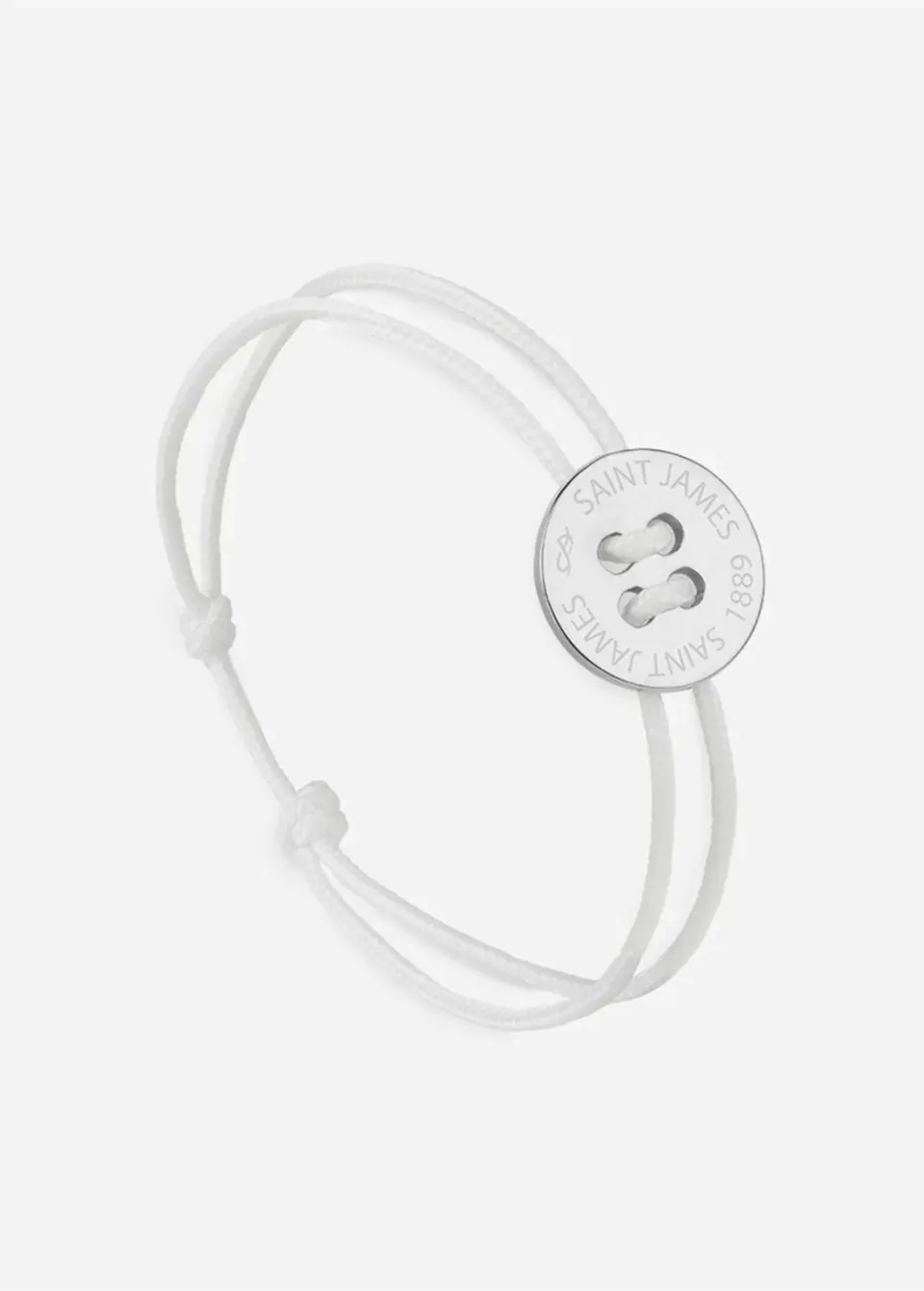 Saint James Bracelet Bouton bracelet argent blanc coton