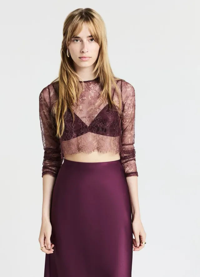 Calliope Top Crop Dentelle Bralette Femme Top Soirée