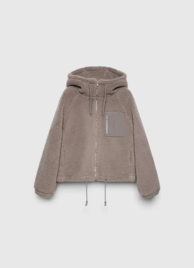 Calliope veste teddy femme à capuche unie