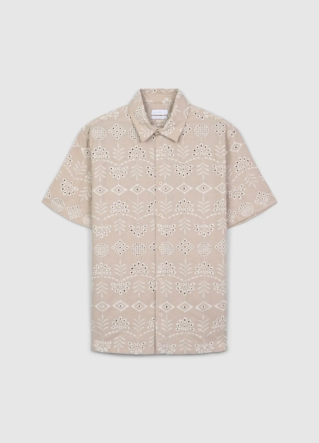 Calliope chemise brodée homme manches courtes