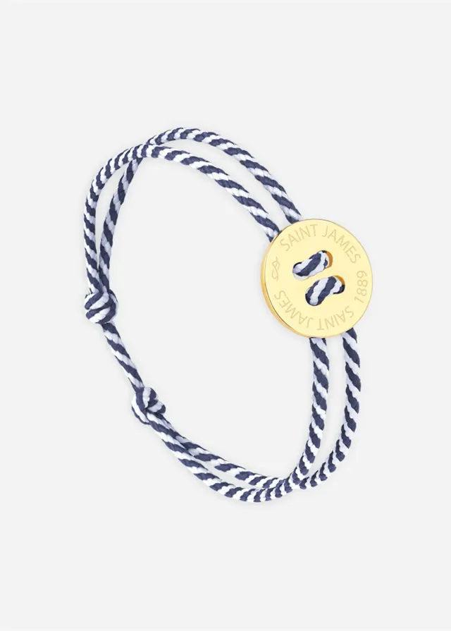 Saint James Le Vent à la Française bracelet Bouton or marine