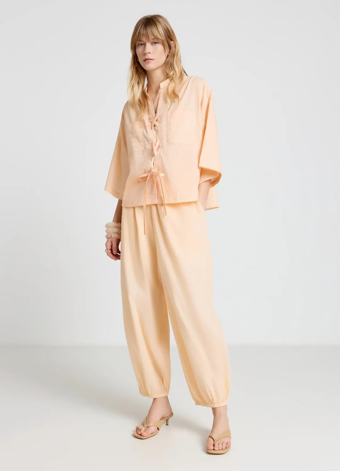 Calliope Pantalon Elastique Pantalon Femme Harem Fluide