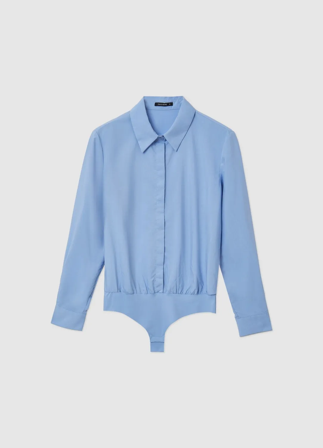 Calliope Chemisier Body Femme Uni Manches Longues Bureau