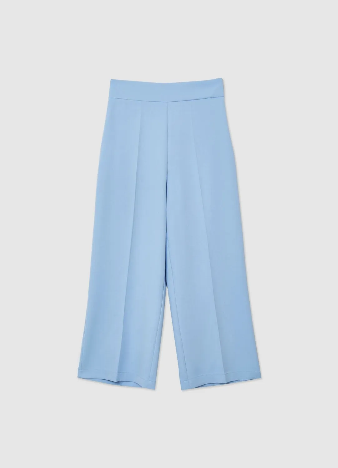 Calliope Palazzo Cropped pantalon large femme uni coupe regular