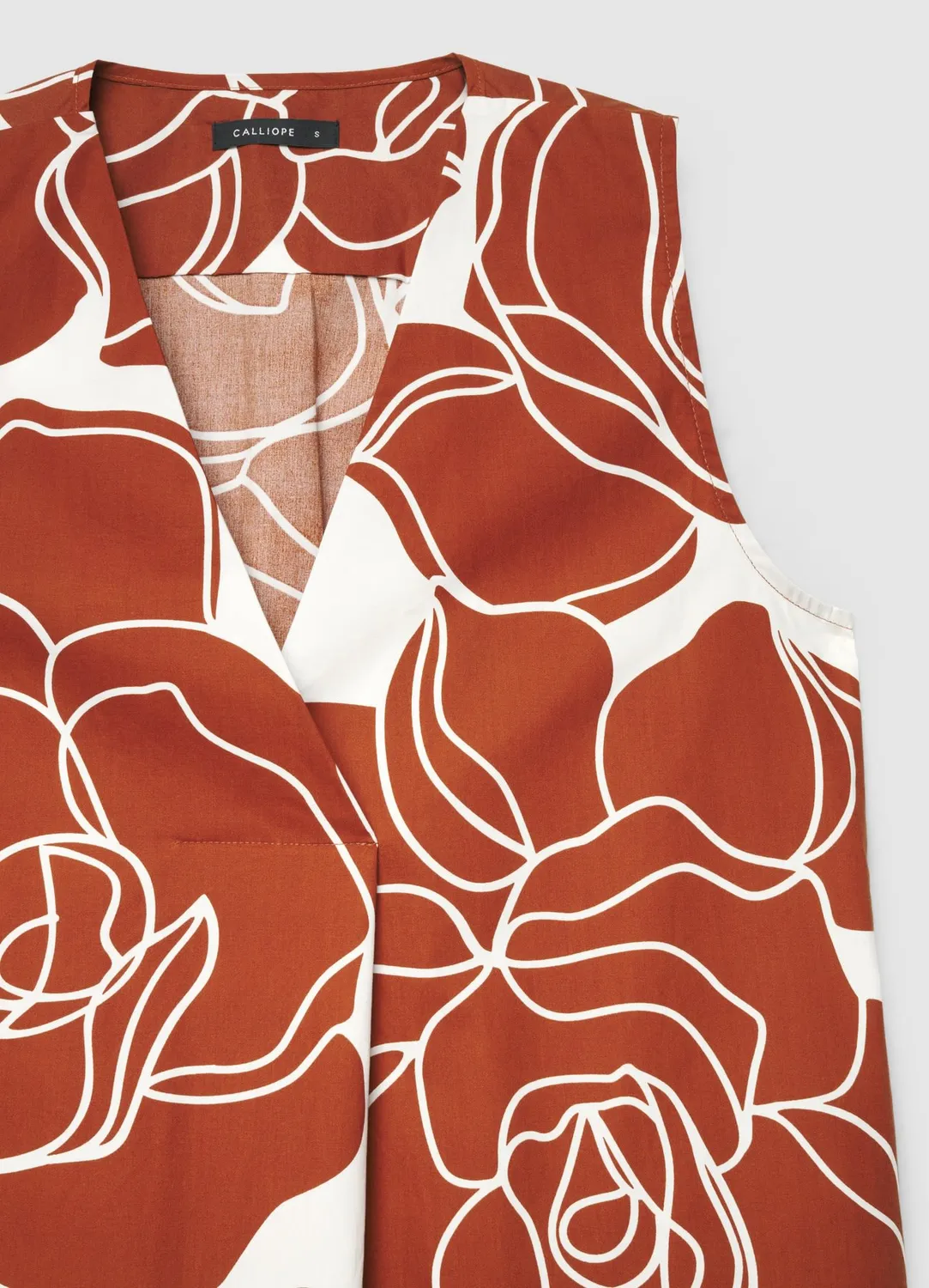 Calliope robe longue fleurie femme col V sans manches