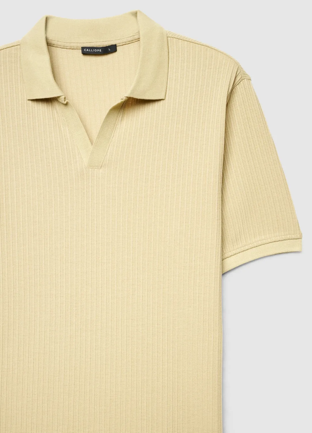 Calliope polo homme côtelé col V sans boutons