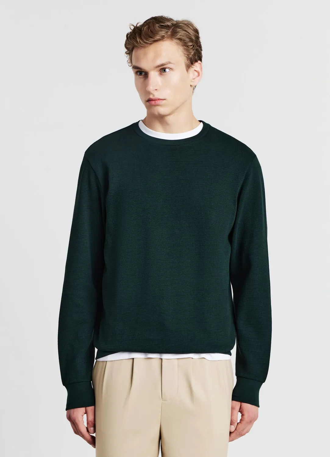 Calliope sweat homme col rond tissu travaillé manches longues
