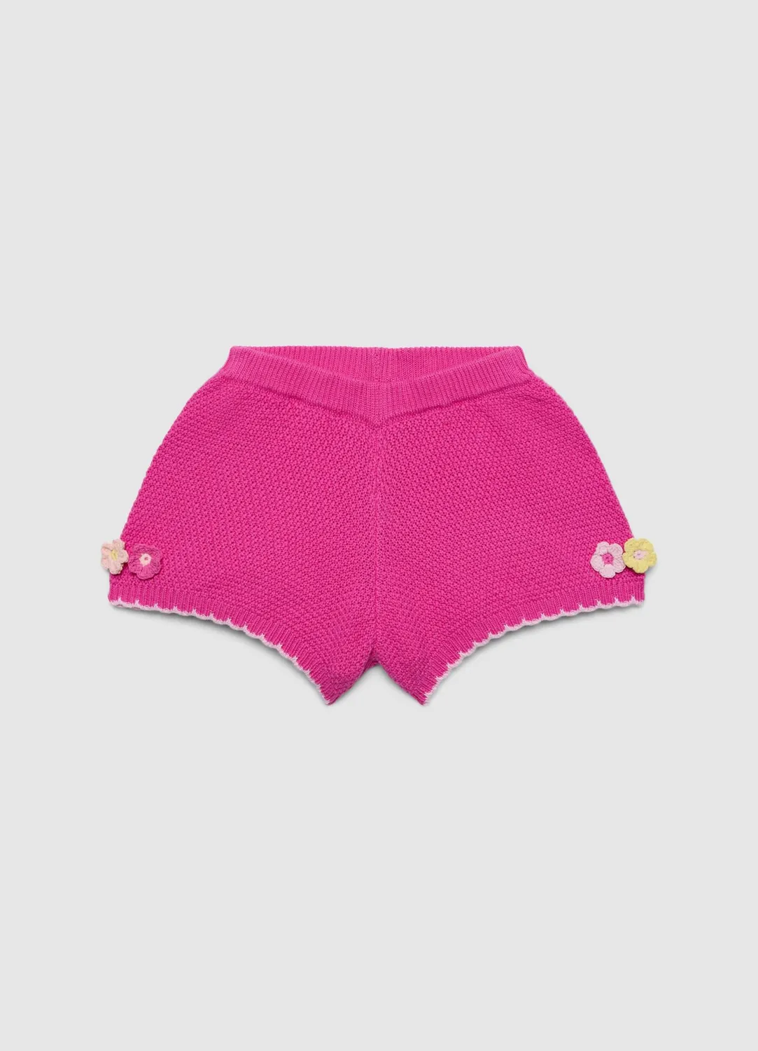 Calliope short crochet fille fleurs appliquées