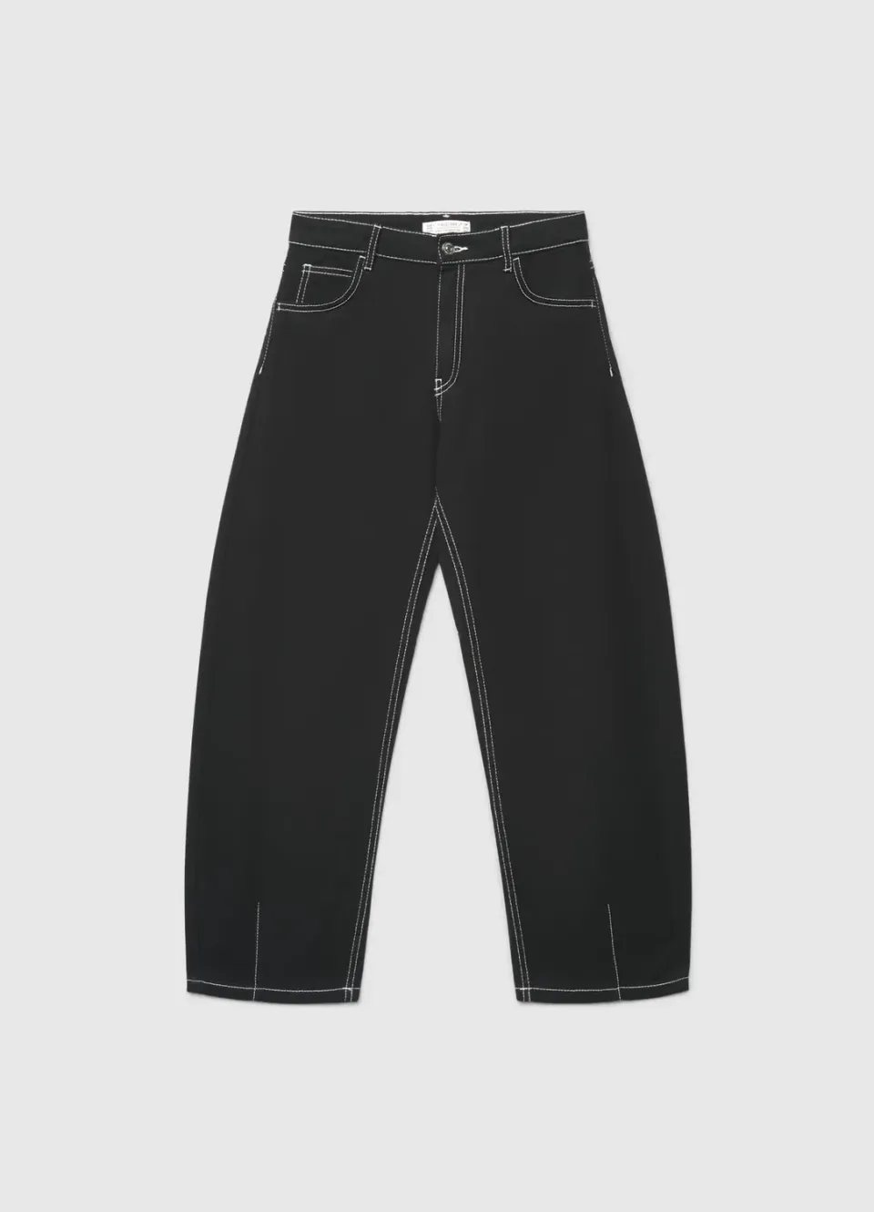 Calliope Pantalon barrel fille uni large 5 poches