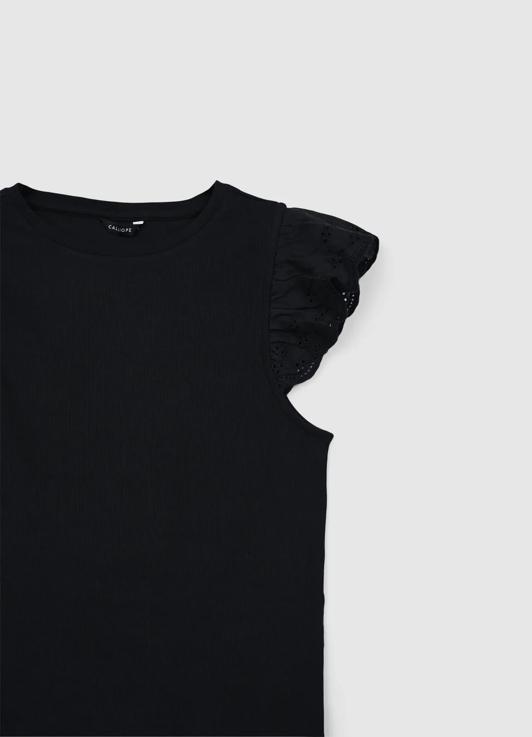 Calliope t-shirt côtelé femme volant coton