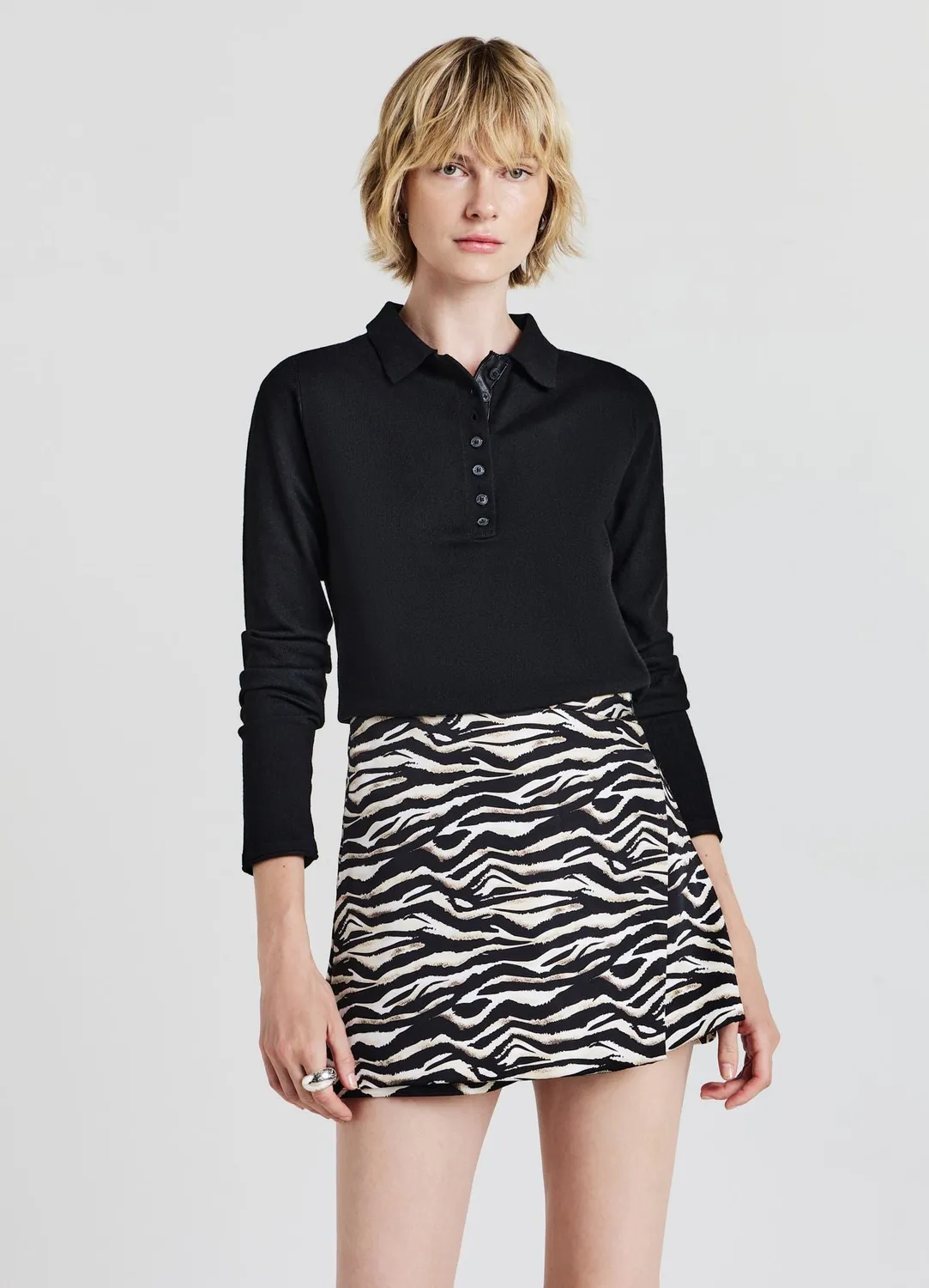 Calliope short jupe-culotte satiné femme zèbre
