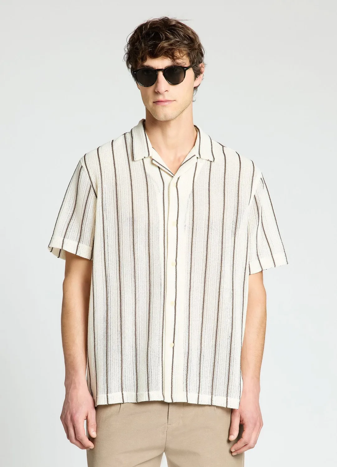 Calliope chemise bowling rayée chemise homme ajourée